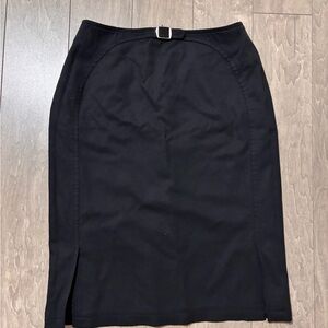 Escada Black Pencil Skirt with Buckle Detail